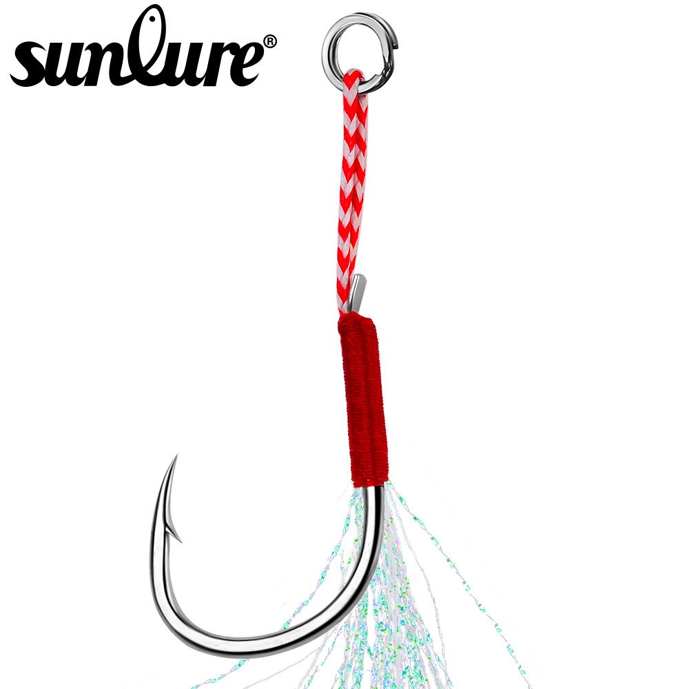 High Carbon Steel Iseni Sea Iron Plate Single Tying Bright Silk Boat Feather Bulk Fishing Hook_desvips.com