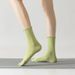 Women's Yoga Non-Slip Socks With Ruffled Edges Mid Calf Fashionable Fitness Pilates Rolled Up Socks_desvips.com