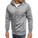 New Men's Casual Sports Fitness Jacquard Sweatshirt Zipper Cardigan Hooded Jacket_desvips.com