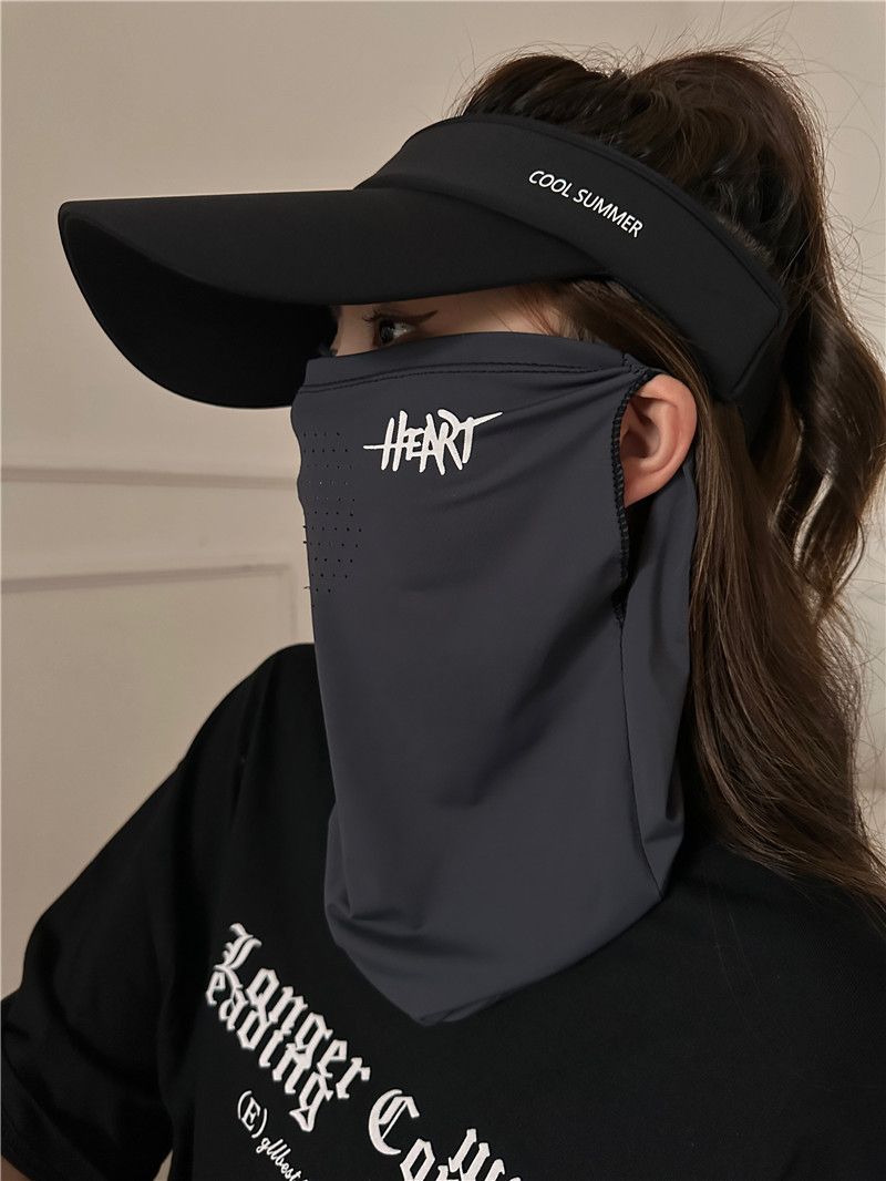 2024 Summer New Full Neck Integrated Sunscreen For Men UV Protection Outdoor Ice Silk Face Mask With Ear Hooks_desvips.com