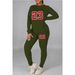 Women's Clothing Large size fat woman autumn and winter women's clothing printed personality casual two piece suit_desvips.com