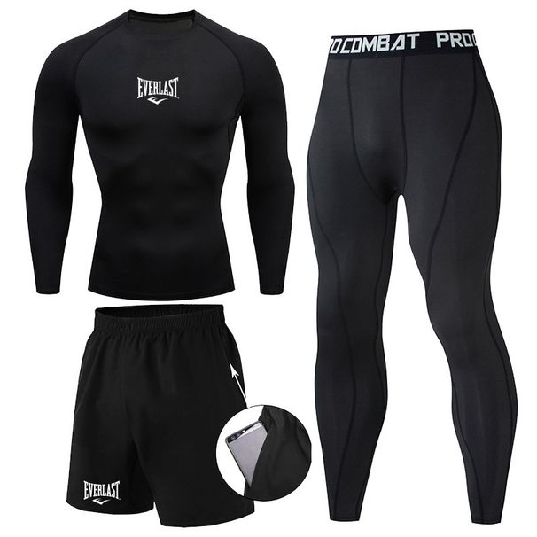 Men's Running Tracksuit Training Fitness Sportswear Set Compression Leggings Sport Clothes Gym Tight Sweatpants Rash_desvips.com