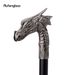 Silver Dragon Head Fashion Stick Cane Crosier 93cm Decorative Cane For Halloween For Cosplay And Parties, For Cosplay & Party_desvips.com