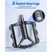 Bike Pedals- 9/16" Lightweight Mountain Bike Pedals With 3 Sealed Bearings Non-Slip Wide Platform,Easy Installation For Ebike Mountain Bike,BMX_desvips.com