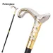 Elegant Golden And White Decorative Cane With A Curved Design, Perfect For Gentlemen And Cosplay, Measuring 36.22inch, For Cospl_desvips.com