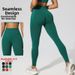 Women's High-Waisted Sports Pants Tight Fitting Stretch Fitness Yoga Wear Breathable Seamless Running Pants European American Style_desvips.com
