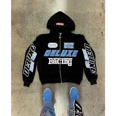 Bacing Printed Zipper Cardigan National Trend Treasure Boy Hooded Sweatshirt New Style_desvips.com