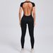 European And American Style Tight-Fitting Quick-Dry Jumpsuit One-Piece Yoga Outfit Short Sleeve Backless Hip-Lifting_desvips.com