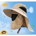 Men's Summer Sun Outdoor Fishing Full Face Veil UV Protection Shawl Hat_desvips.com