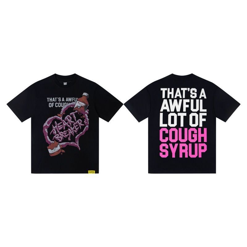 Graphic Letter Print Short Sleeve T Shirt Men Loose Crew Neck Casual Tee Hip Hop Streetwear Black Cotton Top Front Back Double Sided Printed T-shirt_desvips.com