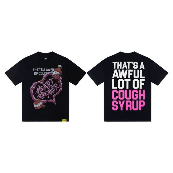 Graphic Letter Print Short Sleeve T Shirt Men Loose Crew Neck Casual Tee Hip Hop Streetwear Black Cotton Top Front Back Double Sided Printed T-shirt_desvips.com