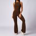 Peach Hip Lift Sports Jumpsuit For Women Casual Flared Pants Fitness Backless Yoga Outfit_desvips.com