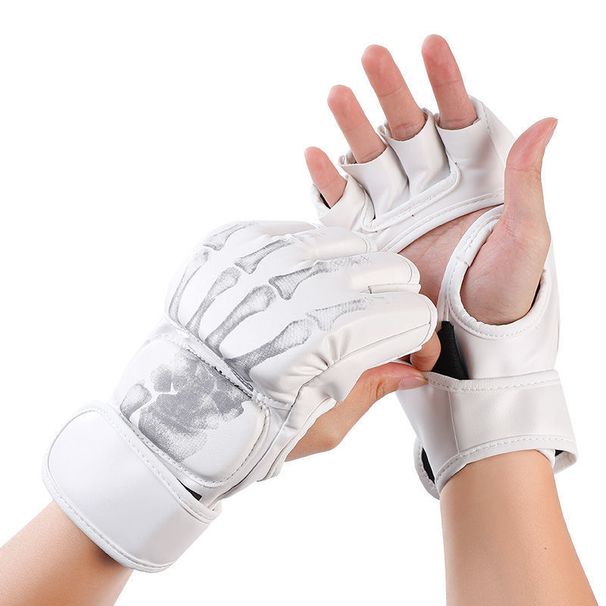 1 Pair Of Pu Mma Half Finger Sandbag Taekwondo Muay Thai Gloves Professional Boxing Training Equipment_desvips.com