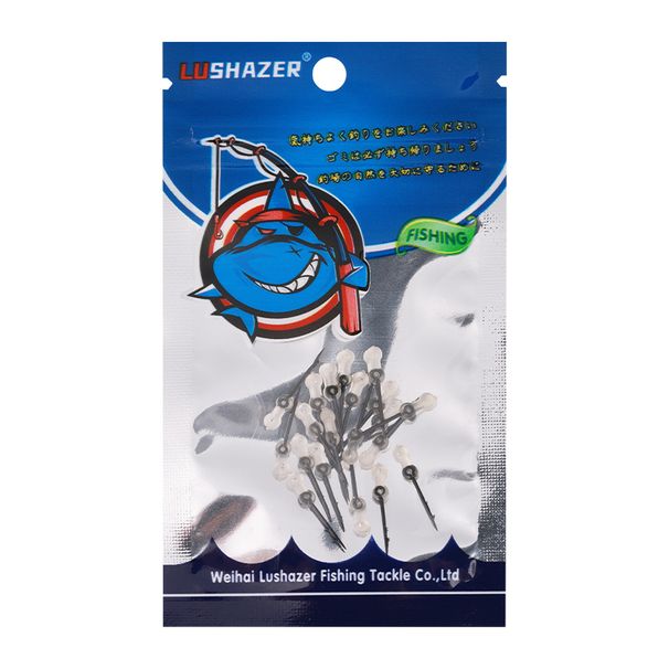 Shark Scavenger | 20-piece Set Of European Silicone With Barbs, Straight Handle, Carp Fishing Rig Accessories, Bait_desvips.com