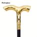 Golden Flowing Lines Luxury Fashion Cosplay Stick Party Cane Elegant Crosier Knob Walking Stick Performance Stage Cane 92cm_desvips.com