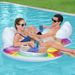 Transparent Rainbow Swimming Ring Single And Double Backrest Water Seat Ring Outdoor Inflatable Rainbow Swimming Ring_desvips.com