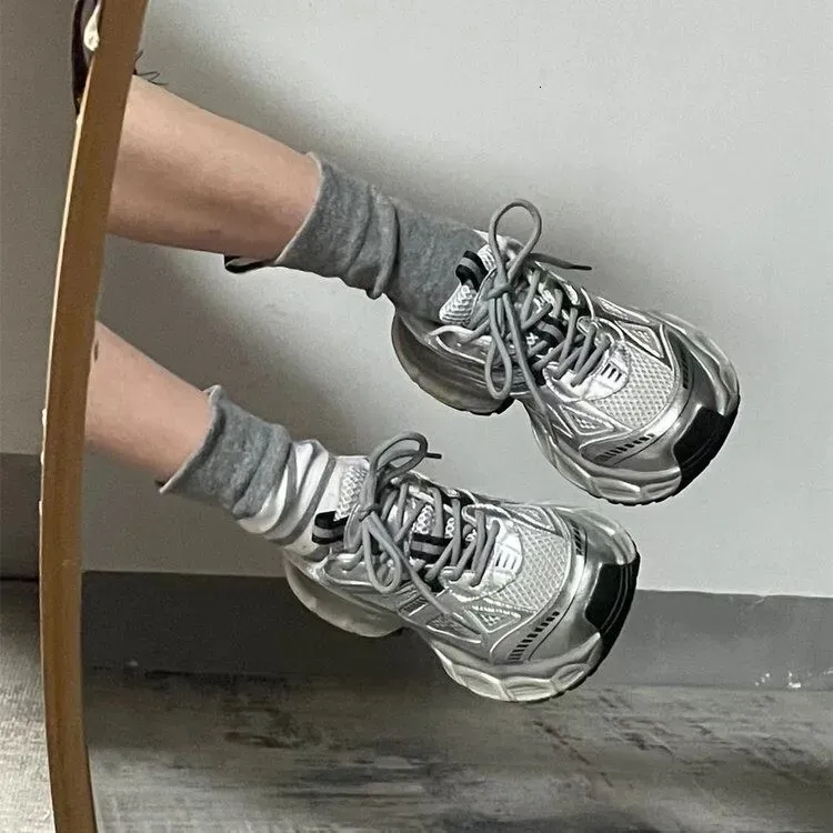 Thick Soled Dad 2023 New Autumn Women's Shoes Show Small Foot Height, Running, Leisure Sports_desvips.com