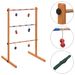 Solid Pine Ladder Golf Set - Durable Construction With 6 Pairs Of Balls - Portable Carrying Bag - Family Fun Game_desvips.com