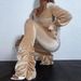 Women's Clothing autumn and winter sexy navel-baring long-sleeved top solid color micro-flared pants two-piece set_desvips.com