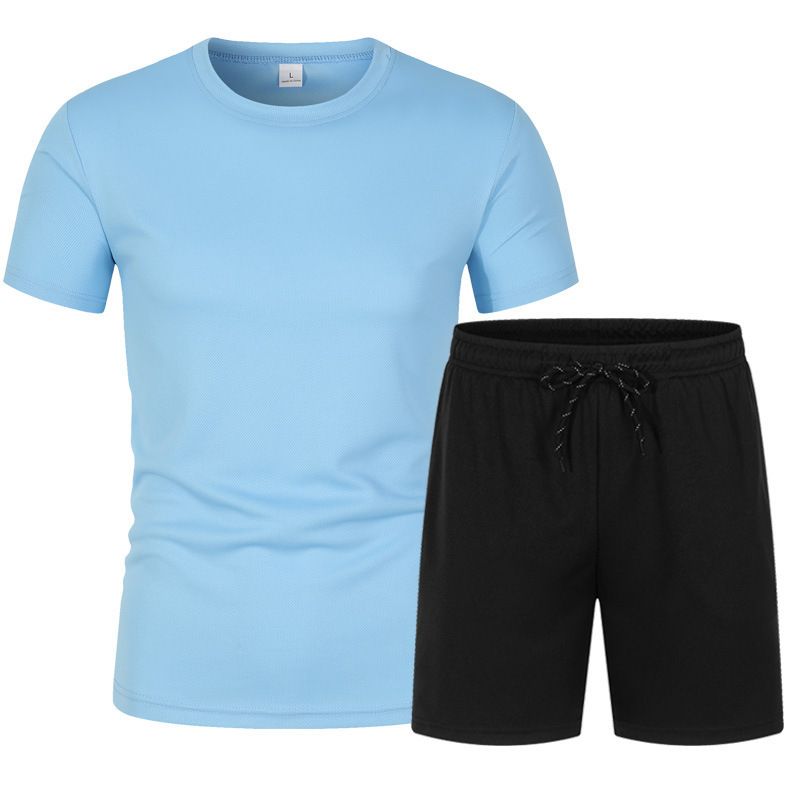 Men's Clothing Casual Spot T-Shirt Shorts Thin Breathable Sports Suit_desvips.com