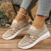 New Metal Chain Slope Heel Thick Bottom One Step Breathable Lightweight Mesh Large Single Shoe For Casual Shoes Women_desvips.com