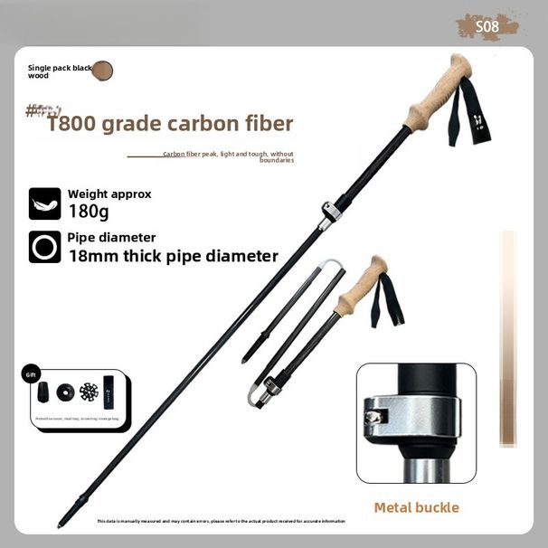 KILIMA Qilima Trekking Pole Carbon Fiber Folding Sturdy Lightweight Hiking Snow Mountain Unisex Outdoor Portable_desvips.com