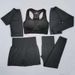 High Waisted Fitness Pants Hip Lifting High Elasticity Seamless Yoga Wear Five Piece Set For Running Workout_desvips.com