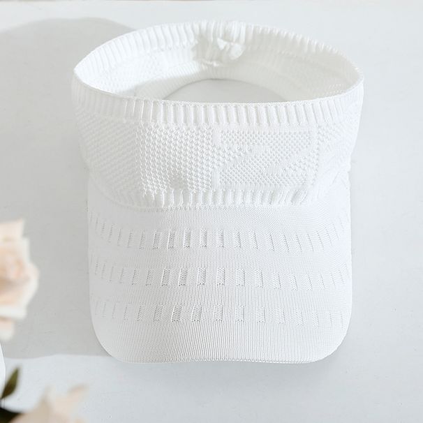 New Korean-style Knitted Baseball Cap For Women, Spring And Summer Outdoor Sunshade Sports Open-top Tennis Cap, White_desvips.com