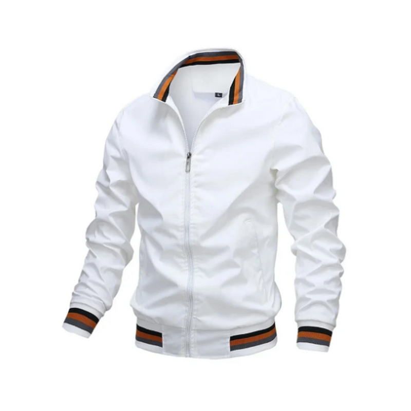 Windbreaker White Casual Jacket Fashion Outdoor Waterproof Sports Coat Spring Summer Bomber Jacket Men Clothing_desvips.com