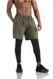 Men's 2-In-1 Compression Tights - Quick-Dry & Stretch For Running & Gym (European Fit High Waist Black/Blue)_desvips.com