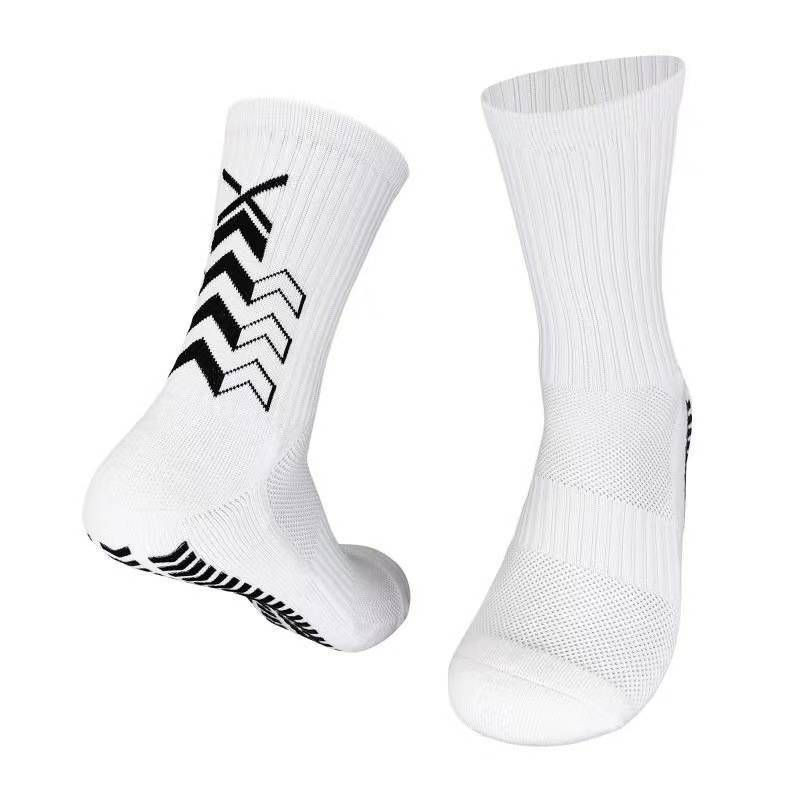 Men's Football Socks With Anti-Slip Rubber Dots - Mid-Calf Compression & Cushioned Terry For Training/Running_desvips.com