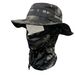 Camouflage Round Brimmed Hat Set Outdoor Hiking Fisherman Sun Protection Windproof Boonie Cycling Fishing Hat_desvips.com