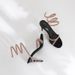 Women's fashion black gold open-toed serpentine loop sandals with fine heels and high heels_desvips.com