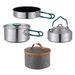3Pcs Camping Cooking Set Included Carry Bag Folding Handle Pot Pan Kettle Camping Cookware For Picnic Trekking Fishing Home_desvips.com
