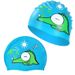 Children's Unisex Cartoon Silicone Non-Tightening Swim Cap Printed Fashion High Elastic Training Swimming Supplies_desvips.com