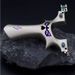 Aluminum Alloy Slingshot Silver Little Devil Slingshot 11*9*4 Cm Suitable For Outdoor Competitions, Fitness Shooting, Hunting, Fishing And Games_desvips.com