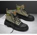 Martin Boots Men's High Top Spring New Thick-soled Canvas Casual Sports Boots Men's Work Clothes Versatile Motorcycle Short Boots_desvips.com