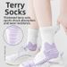Women's Thickened Terry Cloth Mid Calf Socks For Spring/Summer Pure Cotton Sports Socks Suitable For Running Basketball And Badminton_desvips.com