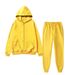 Fleece Zipper Shirt Men's Cardigan Hooded Loose Sweatshirt Sweatpants Solid Color Full Set Sportswear_desvips.com