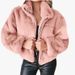 Women's Clothing autumn and winter rabbit fur zipper cardigan plush warm jacket_desvips.com