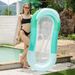 Ombre Color Inflatable Lounge Chair - Dual-Sided Backrest & Breathable Mesh Foldable Pool Float For Adults 180cm Quick-Dry & Heavy-Duty_desvips.com