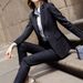 Women's Clothing High-end younger pink plaid small suit jacket long-sleeved suit_desvips.com