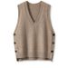 2026 Rero V-Neck Knied Ves For Women, Spring And Auumn Ouerwear, Solid Color Casual Sweaer Ves, Sleeveless_desvips.com