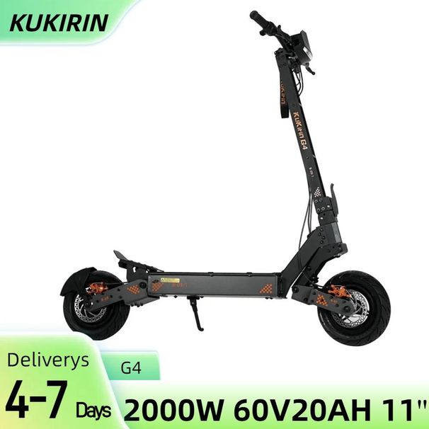 KuKirin G4 Off-Road Electric Scooter with 2000W Motor, 60V 20Ah Battery 11 Inch Vacuum Tires_desvips.com