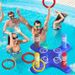 Inflatable Ring Toss Game Set Thickened PVC Outdoor Lawn Games For Kids Family 4 Cross Target Base With 6 Colorful Rings_desvips.com