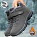 Women's Winter Snow Boots With Fleece Lining, Wide Toe, Waterproof & Anti-Slip Walking Shoes With Hook-and-Loop Closure_desvips.com