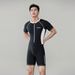 New Men's Swimsuit One-Piece Short Sleeve Diving Sun Protection Quick-Dry Rash Guard Snorkeling Sports Fitness Suit_desvips.com