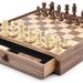 Walnut Checkers Set Drawer Style High-end Solid Wood Chess Box / WOODEN CHE_desvips.com