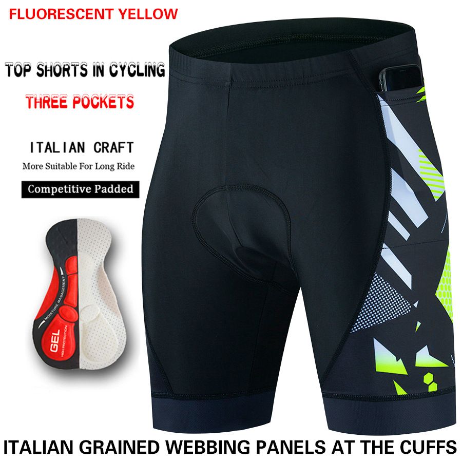 NOKO-Men's New Summer Cycling Shorts, Quick-Drying, Breathable, 3-Pocket, Tight-Fit Silicone Seat Pad_desvips.com