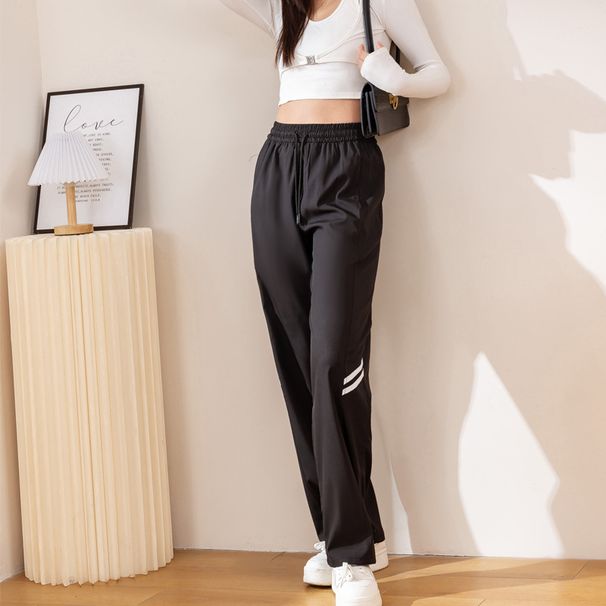 Summer Thin Casual Wide-leg Loose High-waisted Sports Pants, New Slim-fit Long Pants For Women, Real Photos, Direct_desvips.com
